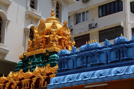 Sri Krishnan Temple in Waterloo Street, Singapore. Religious landmark of Singapore City.