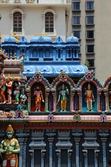 Naklejka premium Sri Krishnan Temple in Waterloo Street, Singapore. Religious landmark of Singapore City.