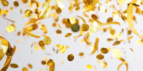 The Golden Confetti Shower Filling the Air with Glittering Celebration and Joy