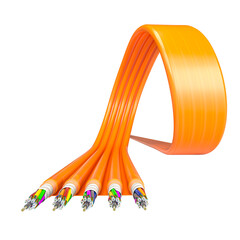 Fiber optic ribbon cables isolated 3d