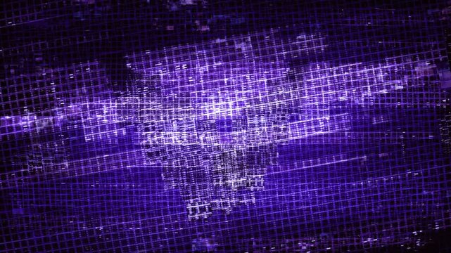System failure code Crt Distortion Glitch Overlay for cyberpunk technology video background.