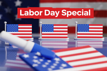 Labor Day American flags display