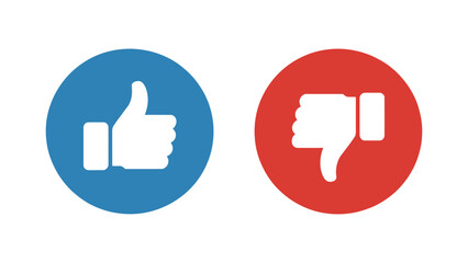 Obraz premium thumbs up and thumbs down icons representing like and dislike feedback symbols for rating, approval and rejection concepts