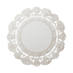 Naklejka premium PNG Elegant white lace doily design.