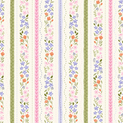 Obraz premium Cute hand drawn ditsy seamless pattern, lovely floral background, great for textiles, banners, wallpapers, wrapping - vector design