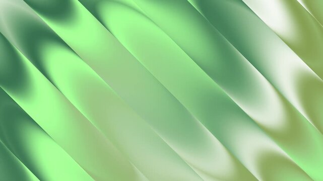Smooth diagonal bands of light green and white with subtle shadows abstract background