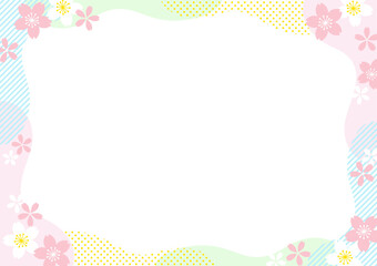 pop style background frame with cherry blossom