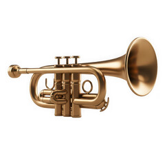 Fototapeta premium 3d rendered brass trumpet with intricate design