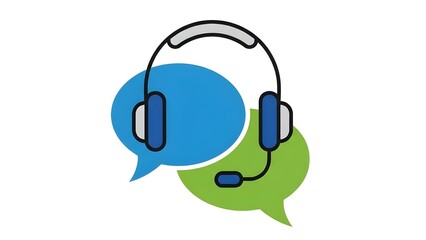 Fototapeta premium Customer support chat icon with modern colorful flat style, ideal for help centers and service platforms