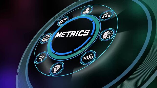 Key Performance Metrics and Data Measurement Concept with Business Growth Icons.