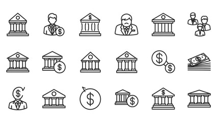 Banking and finance icons set.