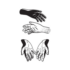 Collection of Stylized Hands in Gestures 