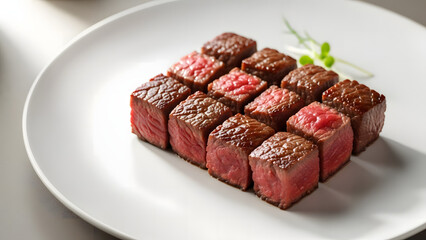 Modern Cuisine Beef Cubes Plate
