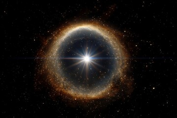 Fototapeta premium Bright Dot within Shining Halo Glowing Light Abstract Spiritual Concept Illustration