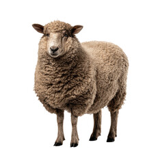 Fototapeta premium A sheep standing alone on a black background