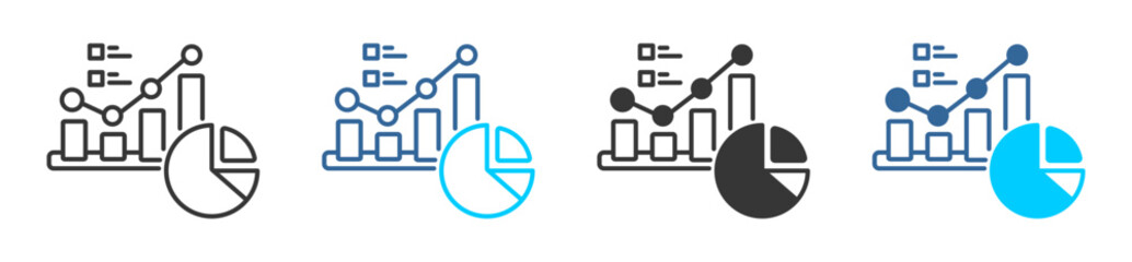 Fototapeta premium metrics icon set multiple style collection 