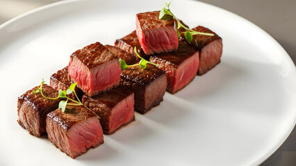 Premium Beef Cubes Served Gourmet Style