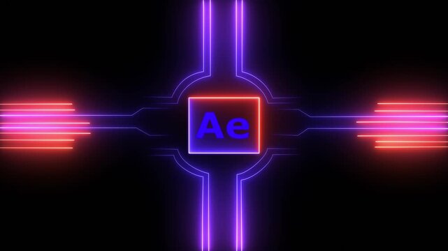 Animation of ae data processing over black background illustration Artificial Intelligence (Ae) concept