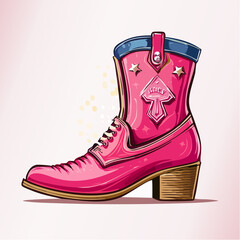 Cowboystiefel pink - Cartoon Comic Stil