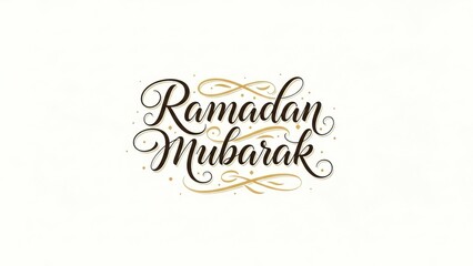 Obraz premium Ramadan mubarak text design isolated on white background