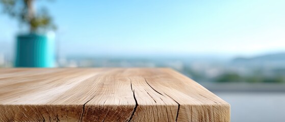 Close-up view of a wood texture with a crack on an old wooden table suitable for design and text placement in a clear background