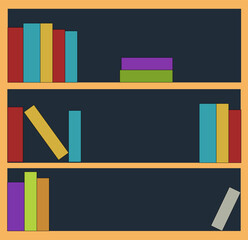 Minimal Bookshelf Flat Vector Illustration for Interior Design