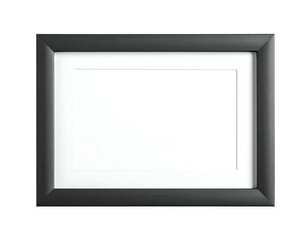 Fototapeta premium Rectangular black frame with white matting on a black background
