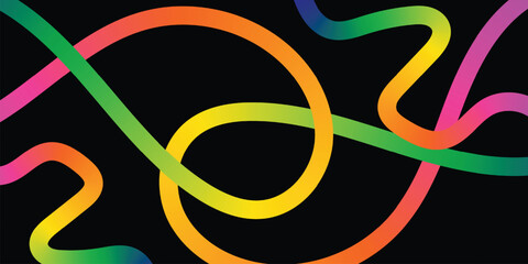 Abstract Party Background with Gradient background, Abstract Background with Gradient Line Shapes. Vector Graphic with Curve Rainbow Ribbons.Vector Swirl Rainbow Ribbons