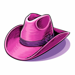 Cowboyhut pink - Cartoon Comic Stil