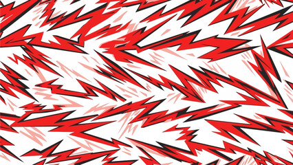 Dynamic illustration of abstract red lightning bolts on a chaotic background, showcasing energy and movement from a close-up viewpoint