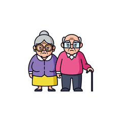 Fototapeta premium Sad Elderly Couple Standing Together Looking Concerned.