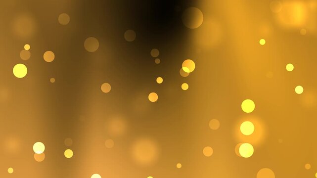 gold particles abstract background with shining golden Floating Dust Particles Flare Bokeh star on Black Background in Slow Motion. Futuristic glittering fly movement flickering loop in space.