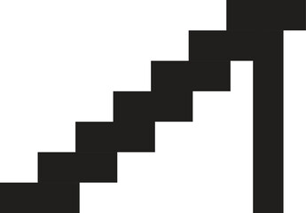 Obraz premium Upstairs icon sign. Walk man in the stairs. Career Symbol. flat design. Vector illustration.