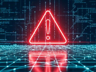 Digital warning: cybersecurity threat alert in a complex data network environment