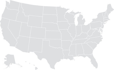 Fototapeta premium Greyscale vector usa map