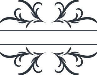 Swirl ornament strokes. Filigree swirl decoration, vintage scroll swirls. Hand drawn curly line dividers, wedding decor swirl ornament.