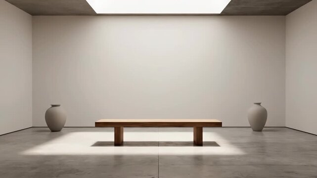 still room under ambient glow. A motionless room is filled with soft ambient light, creating a sense of quiet continuity and calm.