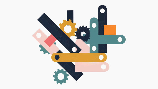 illustration and abstract business vector symbol. Represents growth, hard work, and development