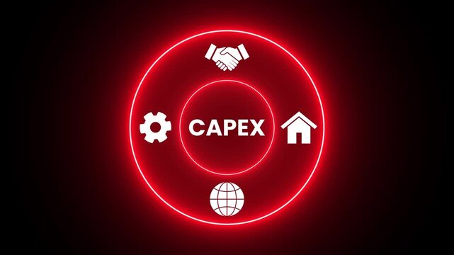 CAPEX expenditures concept animation isolated on black background