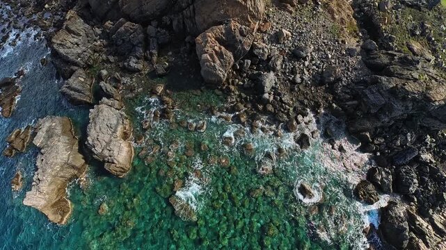 Beautiful Coast of Crete, Greece, Drone 4K