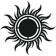 Time-Forsaken Tribal Sun Symbol &ndash; Minimal Flat Vector