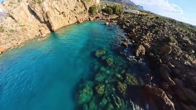 Monsatery Chrissoskalitissa Crete Greece Drone 4K