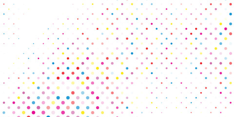 Fun colorfull polka dot frame on white background. Randomus wallpaper © Rayyan