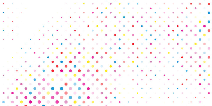 Fun colorfull polka dot frame on white background. Randomus wallpaper