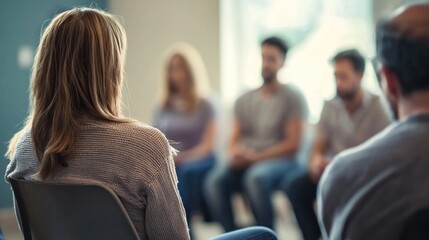 A counselor guides a group therapy session focused on teaching participants how to forgive and heal emotional wounds