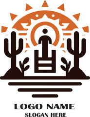 pueblos indigenas logo icon vector white background .