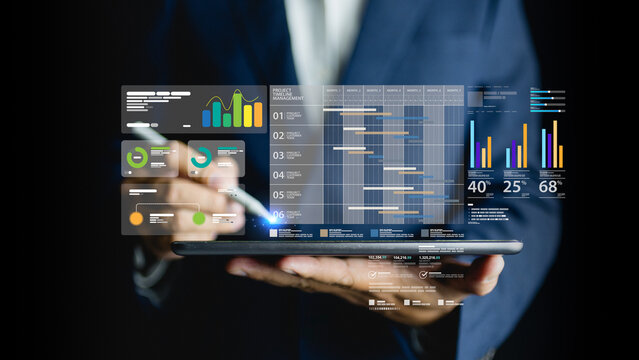 Management efficiency report displays datum statistic indicator. Business marketing strategy uses dashboard pie chart infographic. Expert agent reviews performance overview planning