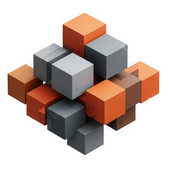 Fototapeta premium 3d cubes stacked composition isolated on transparent background