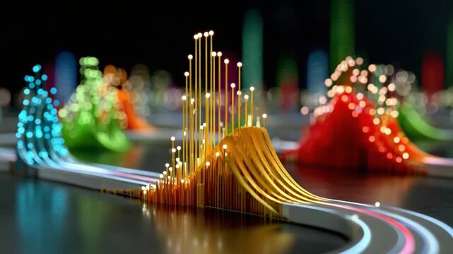 Digital Data Stream: A visual representation of digital data streams, with vibrant lines flowing in multiple directions, illustrating the dynamic nature of information transfer