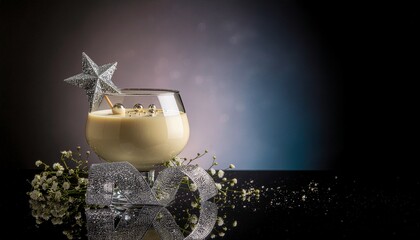 星のデコレーションが施された素敵なスイーツとコピースペース／Beautiful star‑decorated sweets with copy space
